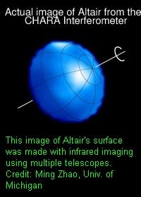 Infrared image of Altair's surface