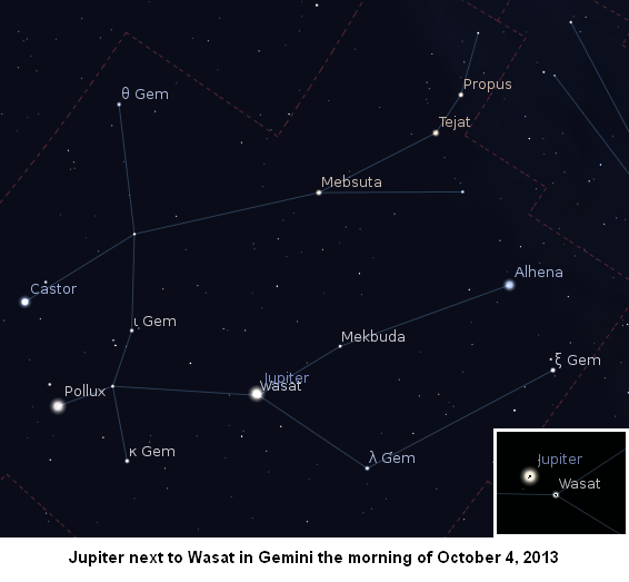 Jupiter, Wasat October 2013