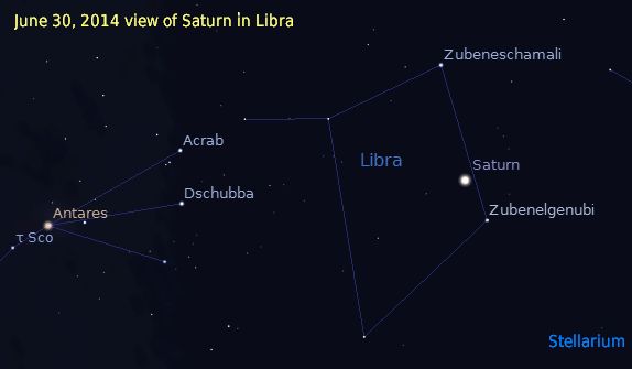 Find Saturn in Libra in June 2014