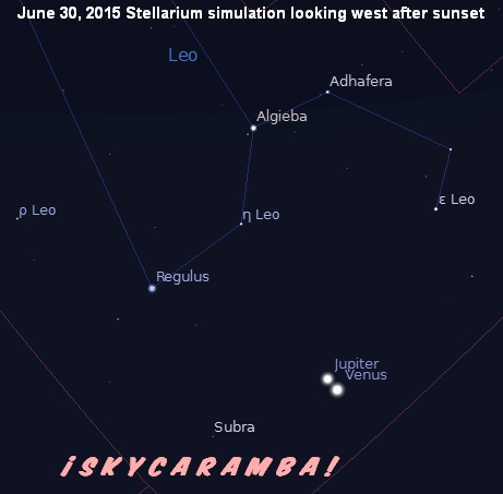 Venus and Jupiter on June 30, 2015
