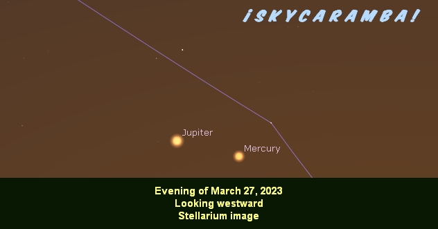 Jupiter and Mercury close on March 27, 2023