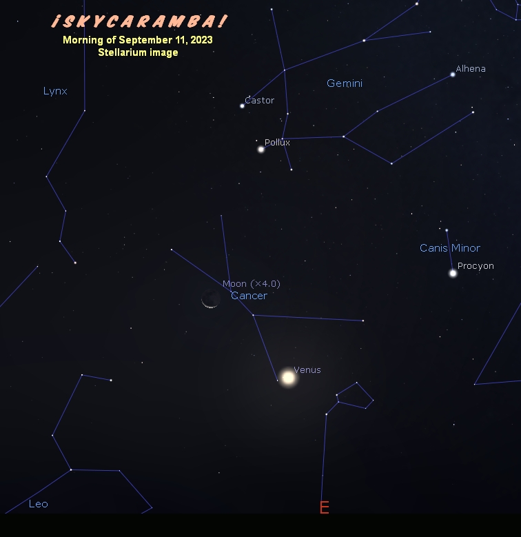 The moon passes near Venus on the morning of September 11, 2023