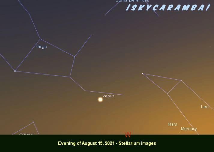 Venus moving through Virgo August 15 to 31, 2021