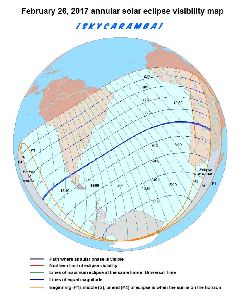 Visibility Map for Annular Eclipse 02-26-2017