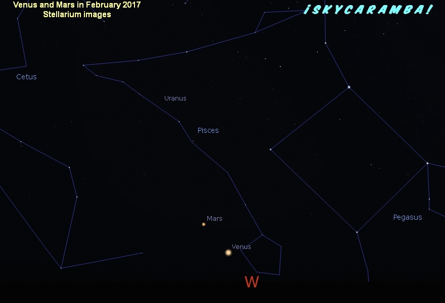 Motion of Mars and Venus February 2017