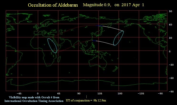 Occultation of Aldebaran 040117