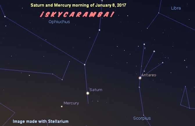 Saturn and Mercury January 8, 2017