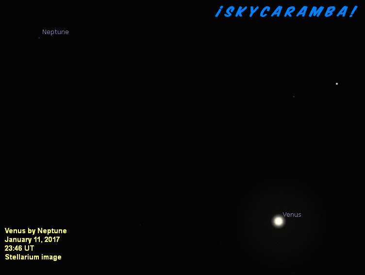 Venus by Neptune in January 2017